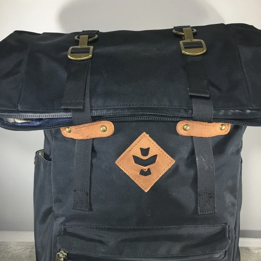 Revelry Black Bag The Drifter Smell Proof Rolltop Backpack Everyday School Hiker